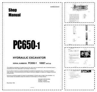 Komatsu PC650-1 Excavator Workshop Manual SN 10007 and UP