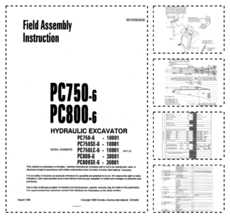 Komatsu PC750-6 SE-6 LC-6 PC800-6 SE-6  Excavator Workshop Manual SN 10001 30001 and UP