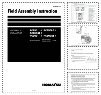 Komatsu PC750-7 SE-7 LC-7 PC800-7 SE-7 Excavator Field Assembly Instruction SN 20001 40001 and UP