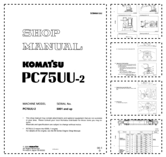 Komatsu PC75UU-2 Excavator Workshop Manual SN 5001 and UP