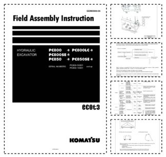 Komatsu PC800 LC SE-8 PC850 SE-8 Excavator Workshop Manual SN 50001 10001 and UP GEN0004806