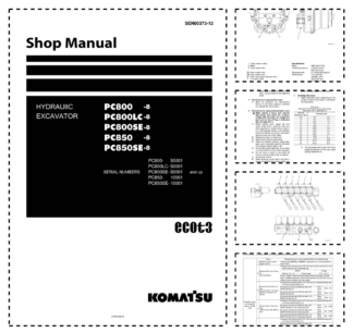 Komatsu PC800 LC SE-8 PC850 SE-8 Excavator Workshop Manual SN 50001 10001 and UP SEN0037312