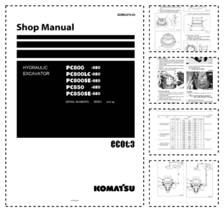 Komatsu PC800 LC SE-8E0 OC850 SE-8E0 Excavator Workshop Manual SN 65001 and UP