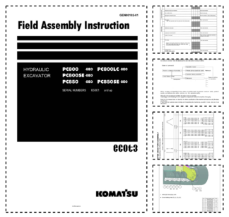 Komatsu PC800 LC SE-8E0 PC850 SE-8E0 Excavator Workshop Manual SN 65001 and UP GEN0010201