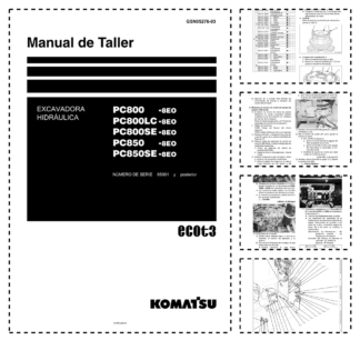 Komatsu PC800 LC SE-8E0 PC850 SE-8E0 Excavator Workshop Manual SN 65001 and UP GSN0527603