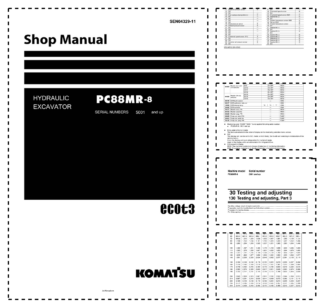 Komatsu PC88MR-8 Excavator Workshop Manual SN 5001 and UP