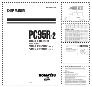Komatsu PC95R-2 Excavator Workshop Manual SN 21D5210001 21D5220001 and UP