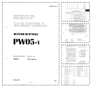 Komatsu PW05-1 Wheeled Excavator Workshop Manual SN 1001 and UP
