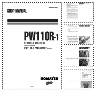 Komatsu PW110R-1 Wheeled Excavator Workshop Manual SN 2260000282 and UP