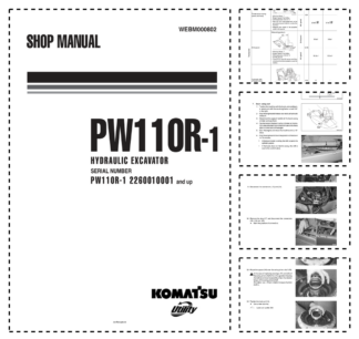 Komatsu PW110R-1 Wheeled Excavator Workshop Manual SN 2260010001 and UP