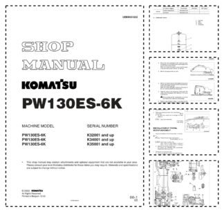 Komatsu PW130ES-6K Wheeled Excavator Workshop Manual UEBM001202