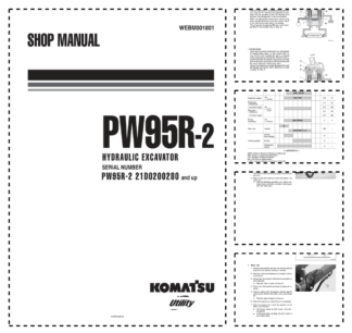 Komatsu PW92R-2 Wheeled Excavator Workshop Manual SN 21D0200280 and UP