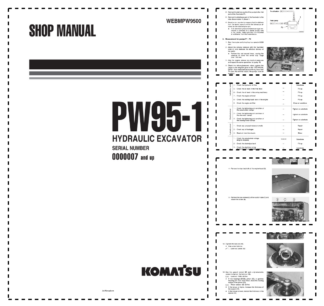 Komatsu PW95-1 Wheeled Excavator Workshop Manual SN 0000007 and UP