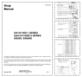Komatsu SA12V140Z-1 SAA12V140ZE-2 Series Diesel Engine Workshop Manual