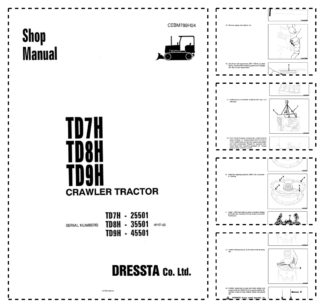 Komatsu TD7H TD8H TD9H Crawler Tractor Dozer Workshop Manual