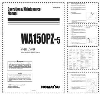 Komatsu WA150PZ-5 Wheel Loader Operation and Maintenance Manual SN H50051 and UP