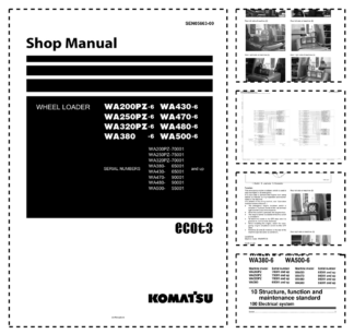 Komatsu  WA200PZ-6 250PZ-6 320PZ-6 380-6 430-6 470-6 480-6 500-6 Wheel Loader Workshop Manual