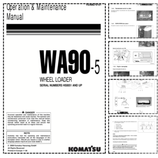 Komatsu WA90-5 Wheel Loader Operation and Maintenance Manual SN50051 and UP