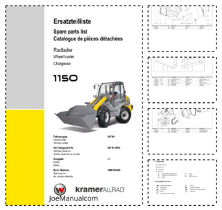 Kramer 1150 Wheel Loader Parts Catalog SN from 347040001 v1.1