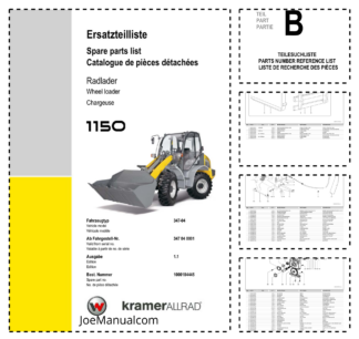 Kramer 1150 Wheel Loader Parts Catalog SN from 347040001