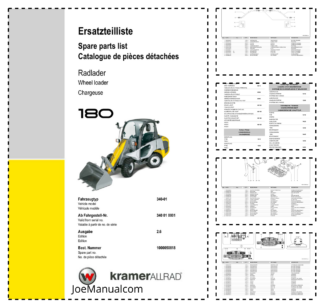 Kramer 180 Wheel Loader Parts Catalog