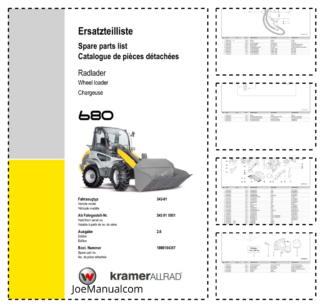 Kramer 680 Wheel Loader Parts Catalog