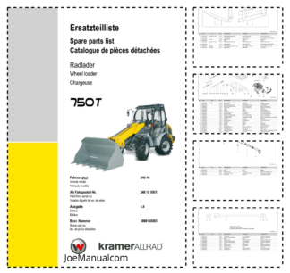 Kramer 750T Wheel Loader Parts Catalog SN from 346100001