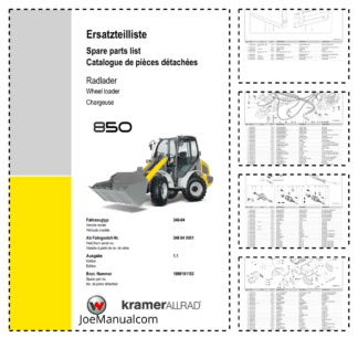 Kramer 850 Wheel Loader Parts Catalog SN from 346040001 v1.1