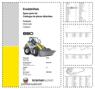 Kramer 880 Wheel Loader Parts Catalog SN from 345020001