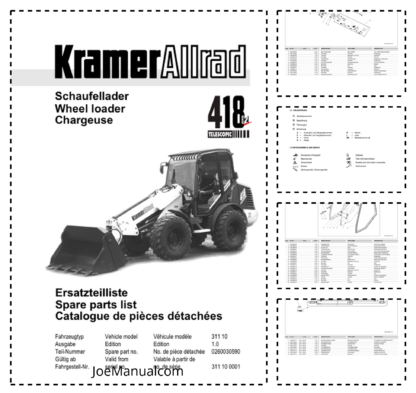 Kramer Allrad 418 Serie 2 Telescopic Wheel Loader Parts Catalog SN from ...