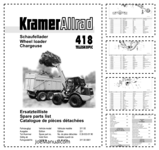 Kramer Allrad 418 Teleskopic Wheel Loader Parts Catalog SN from 311000001 v2.0