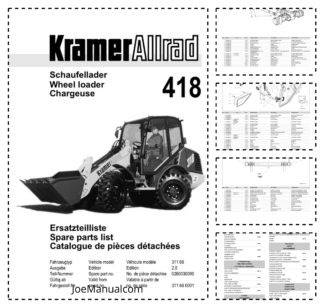 Kramer Allrad 418 Wheel Loader Parts Catalog SN from 311660001 v2.0