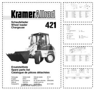 Kramer Allrad 421 Wheel Loader Parts Catalog SN from 301010001 v1.0