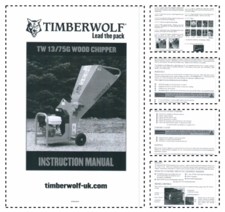 Timberwolf TW13 75G Wood Chipper Instruction Operation Manual