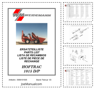 WEIDEMANN 1015 DP Wheel Loader Parts Catalog