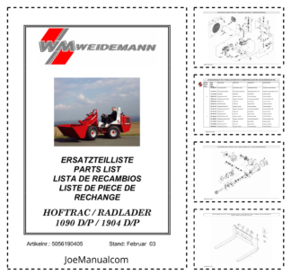 WEIDEMANN 1090 DP 1904 DP Wheel Loader Parts Catalog