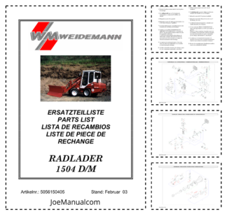 WEIDEMANN 1504 DM Wheel Loader Parts Catalog