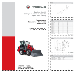 WEIDEMANN 1770 CX50 Wheel Loader Parts Catalog SN from 06.2008