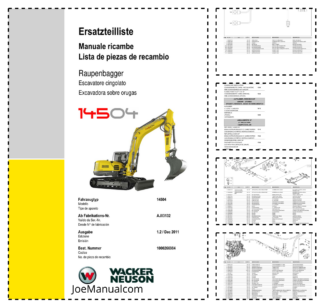 Wacker Neuson 14504 Crawler Excavator Parts Catalog SN from AJ03132 v1.2