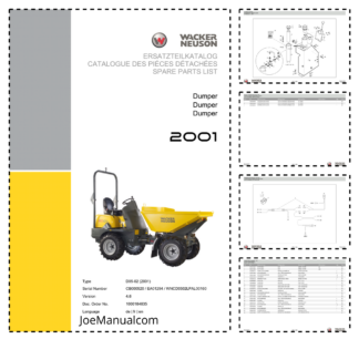 Wacker Neuson 2001 Dumper Parts Catalog SN from CB000520 EA01294 WNCD0502LPAL00160 v4.6