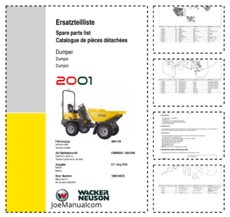 Wacker Neuson 2001 Dumper Parts Catalog SN from CB000520 EA01294 v2.7