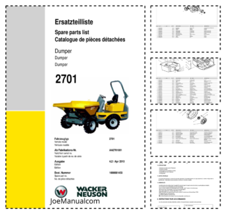 Wacker Neuson 2701 Dumper Parts Catalog SN from AA2701001 v4.2