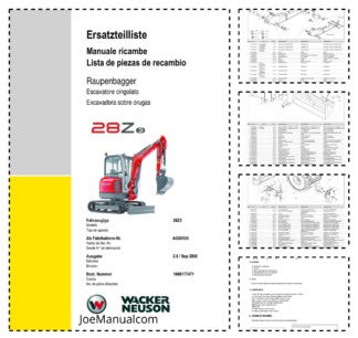 Wacker Neuson 28Z3 Crawler Excavator Parts Catalog SN from AG00506 v2.8