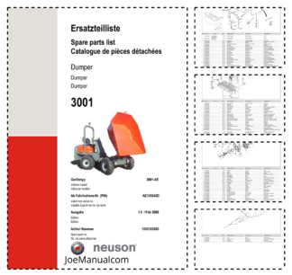 Wacker Neuson 3001 Dumper Parts Catalog SN from AE310242D v1.0