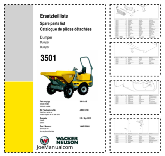 Wacker Neuson 3501 Dumper Parts Catalog SN from AB35125D v2.3