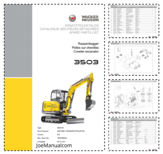 Wacker Neuson 3503 Crawler Excavator Parts Catalog SN from AG01628 WNCE0307CPAL00160 v6.8
