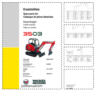 Wacker Neuson 3503 EPA3 Crawler Excavator Parts Catalog SN from AG00593 v2.8