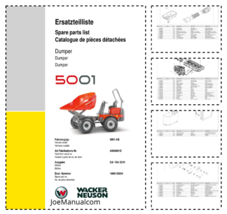 Wacker Neuson 5001 Dumper Parts Catalog SN from AB45091D v3.6