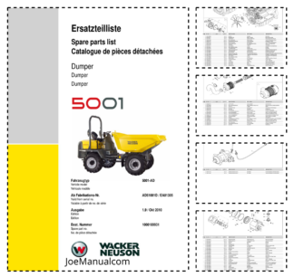 Wacker Neuson 5001 Dumper Parts Catalog SN from AD51001D EA01305 v1.9
