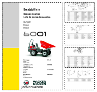 Wacker Neuson 6001-AD Dumper Parts Catalog SN from AD60001D v2.2